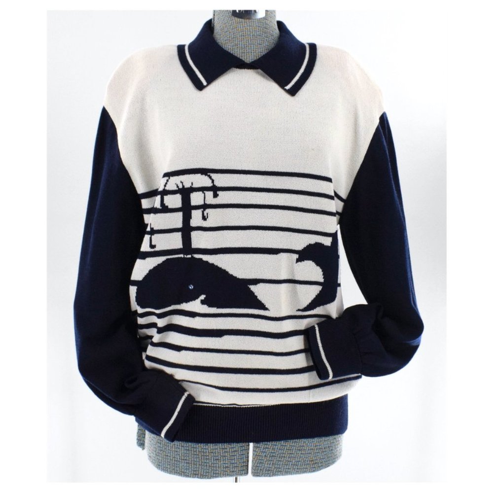 St. John Collection Santana Knit Whale Sweater M